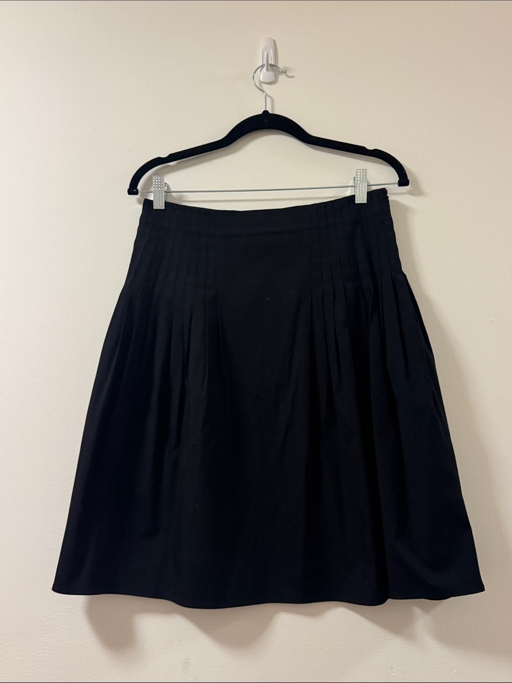 Piazza Sempione Black A-Line Pleated Panel Skirt